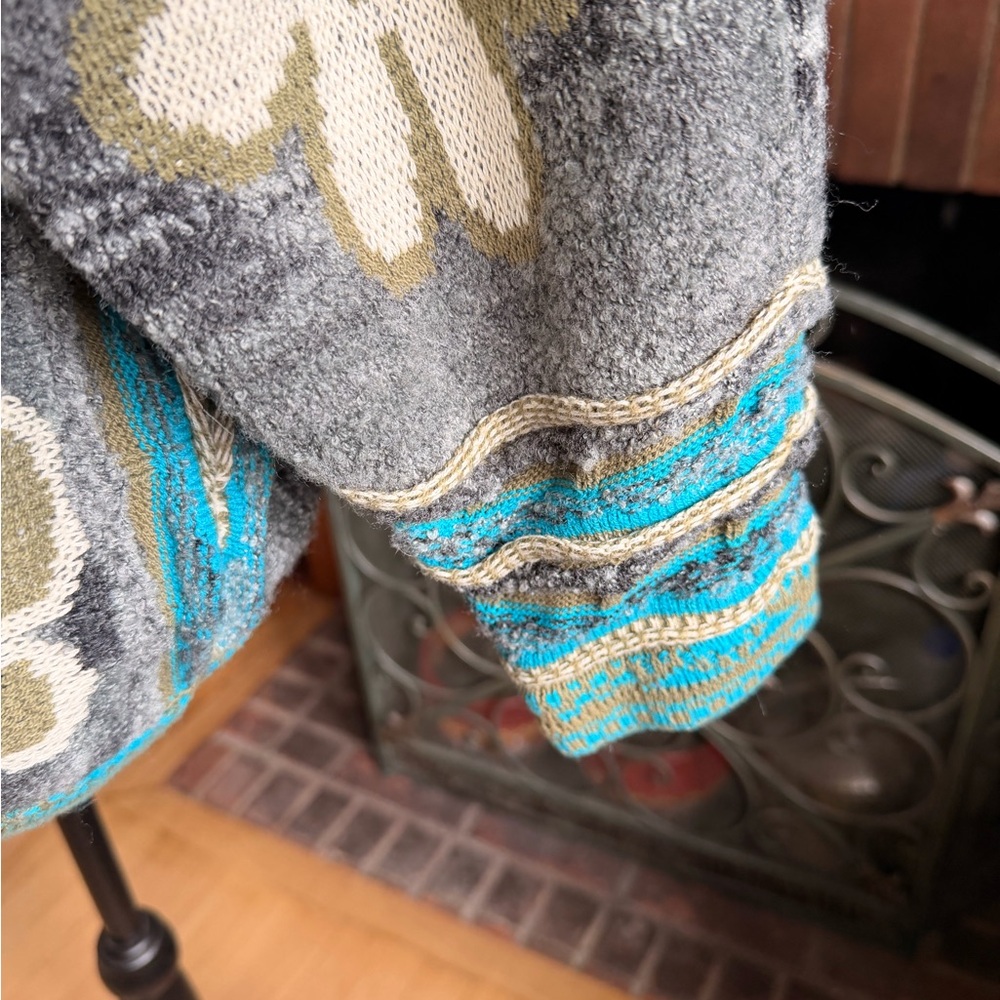 Kimchi Blue Boho Chunky Knit Cardigan Oversized Floral Slouchy Festival Sweater - Picture 9 of 9